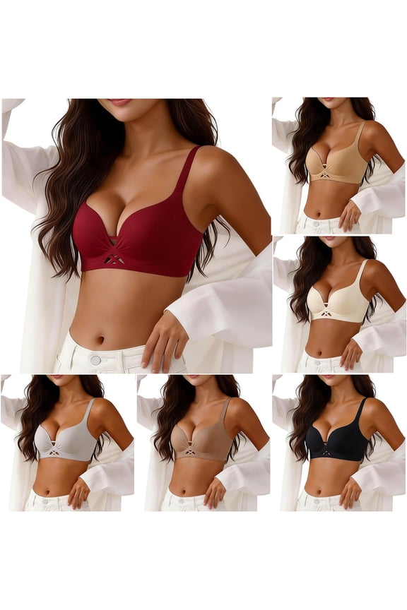 Womens Solid Wireless Breathable Soft Support Comfortable Everyday Bra