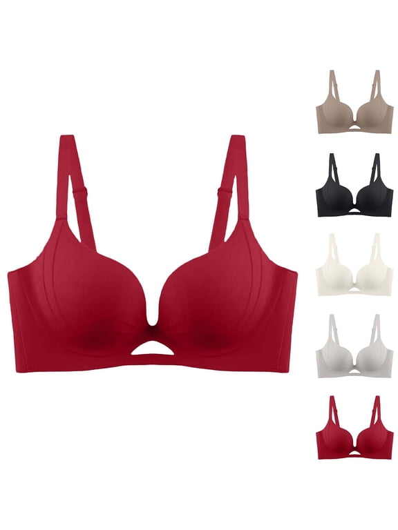 Womens Solid Wireless Side Support Stable Support Bra