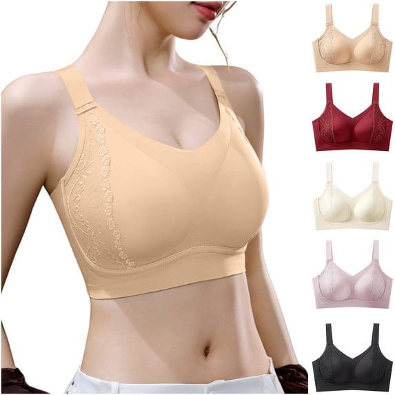Antinious Womens Solid Wireless Side Support Supportive Active Bra