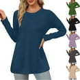 thumbnail image 1 of Antinious Womens T Shirts Solid Long Sleeve Crew Neck Basic Tee,Sweatshirt for Women,Going Out Tops for Women,Black,L, 1 of 5
