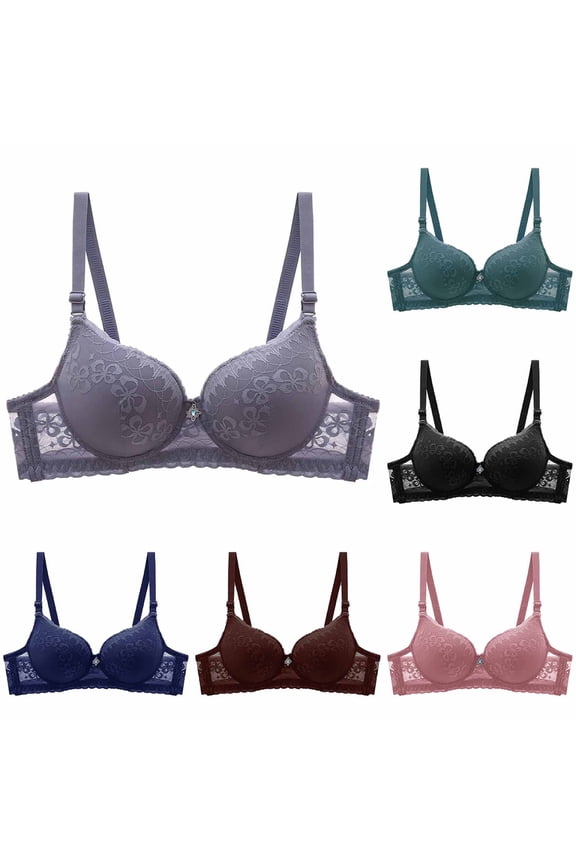 Womens Underwire Lace Finish Supportive Adjustment Comfortable Daily Bra