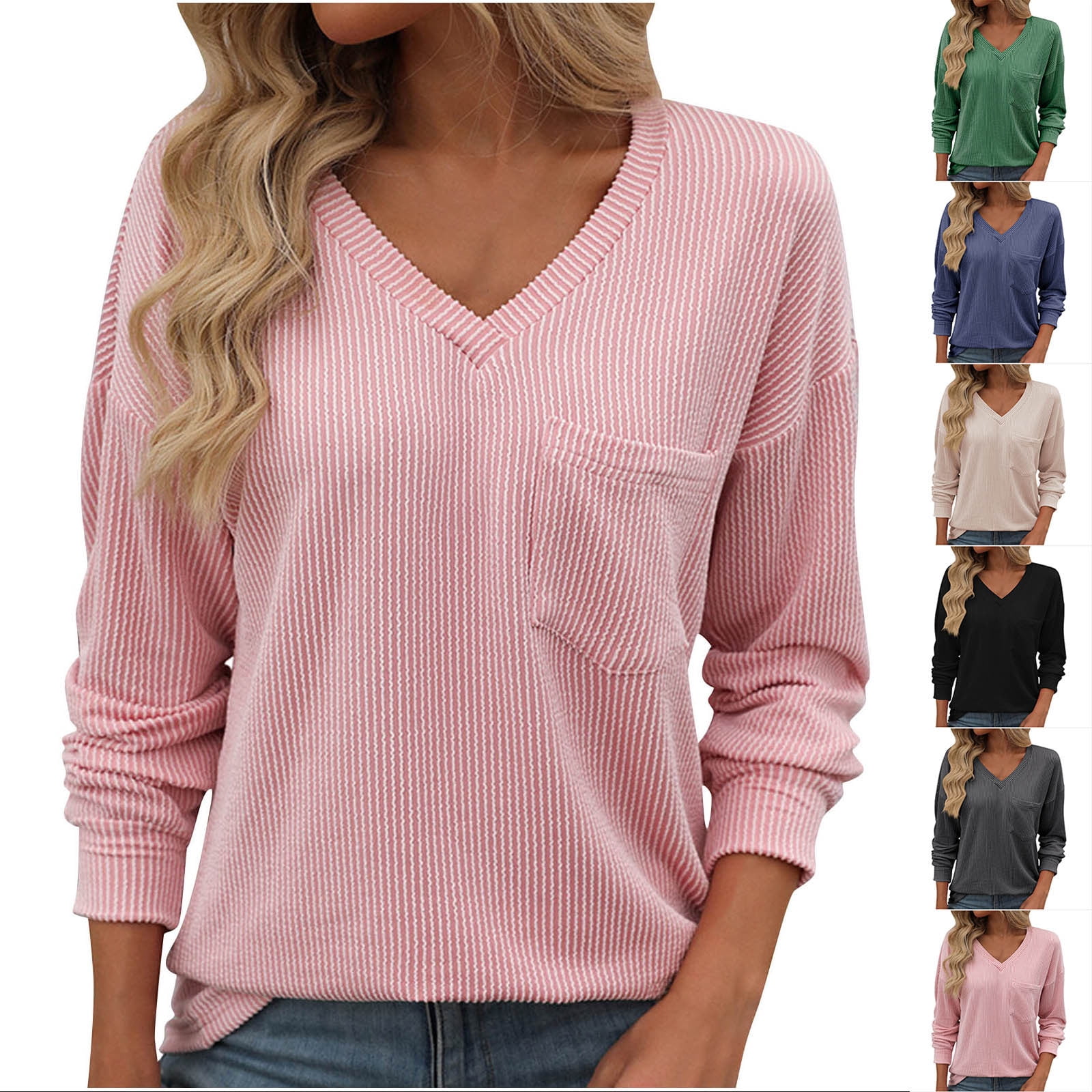 Elegant Beige V Neck Print Knitted Tops Spring