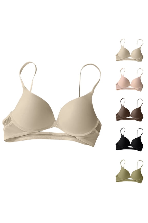 Ladies Solid Support Beautiful Back Push Up Front Closure Bras
