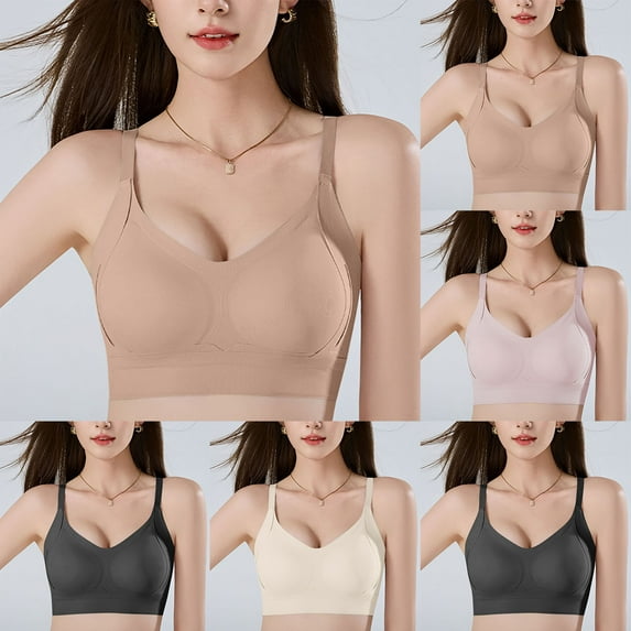 Antinious Ladies Solid Wireless Backless Seamless Non Closure Support Everyday Bras