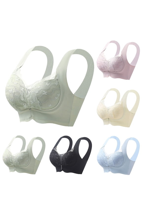 No Buckle Gathered Bra Lace Solid Seamless Beautiful Back Without Steel Ring Bra
