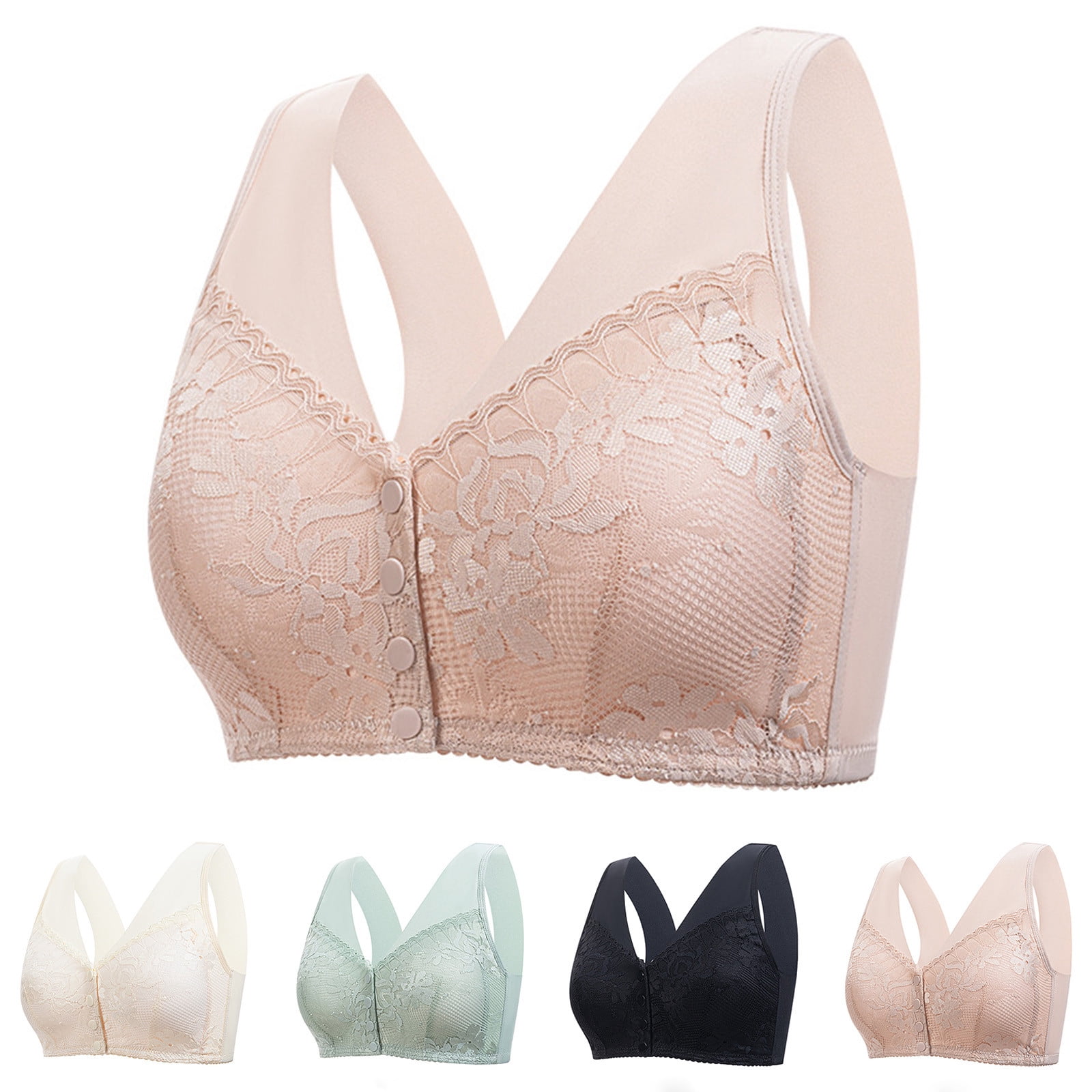 Antinious Women Plus Size Front Closure Wireless Seamless Breathable ...