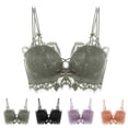 thumbnail image 1 of Antinious Women Embroidery Lace Back Closure Adjustable Strap Wireless Bras, 1 of 5