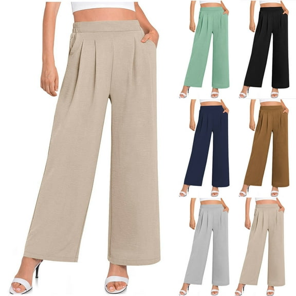 Antinious Work Pants Women Solid Casual Ice Silk Wrinkle Silm Travel Pants,Winter Trousers Pants for Women,Women Sweatpants,S,