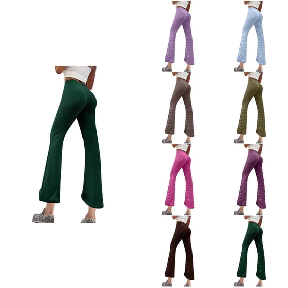 Antinious Yoga Pants Women Solid Casual Elastic Waist Flare Silm Sweatpants,Fall Winter Trousers Pants for Women,Travel Pants Women,L,