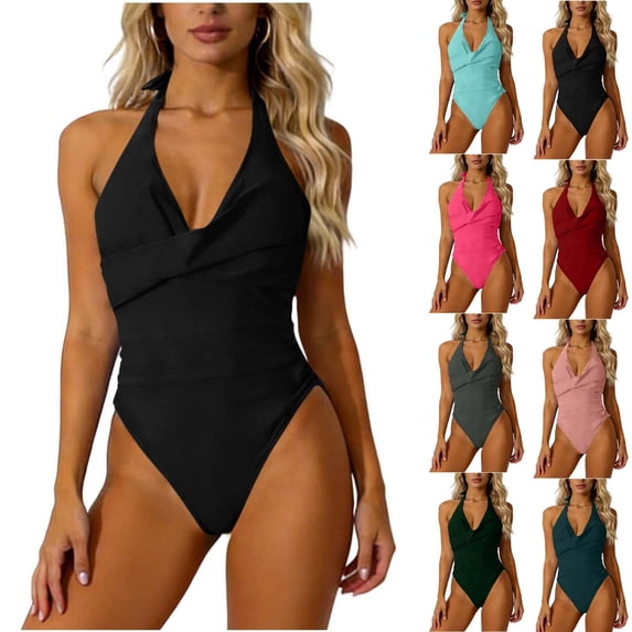 Antinous Ladies Solid Swim Off-Shoulder Back Chest Padding Modest Apparel