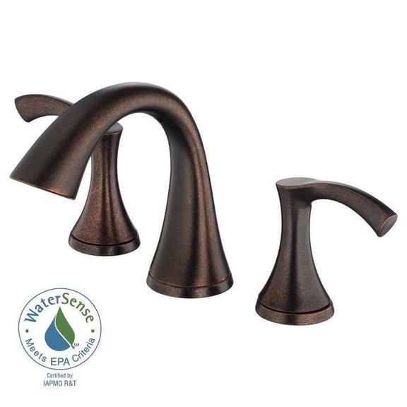 Antioch 8 in. Widespread 2-Handle Low-Arc Bathroom Faucet in Tumbled Bronze