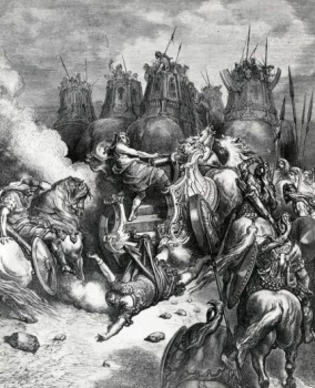 Antiochus Felled in Battle by Gustave Dore illustration (1832-1883) Canvas Art - Gustave Dore (18 x 24)