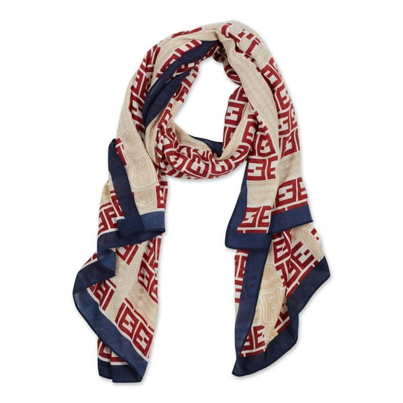 Antionette Pattern Scarf - Brown