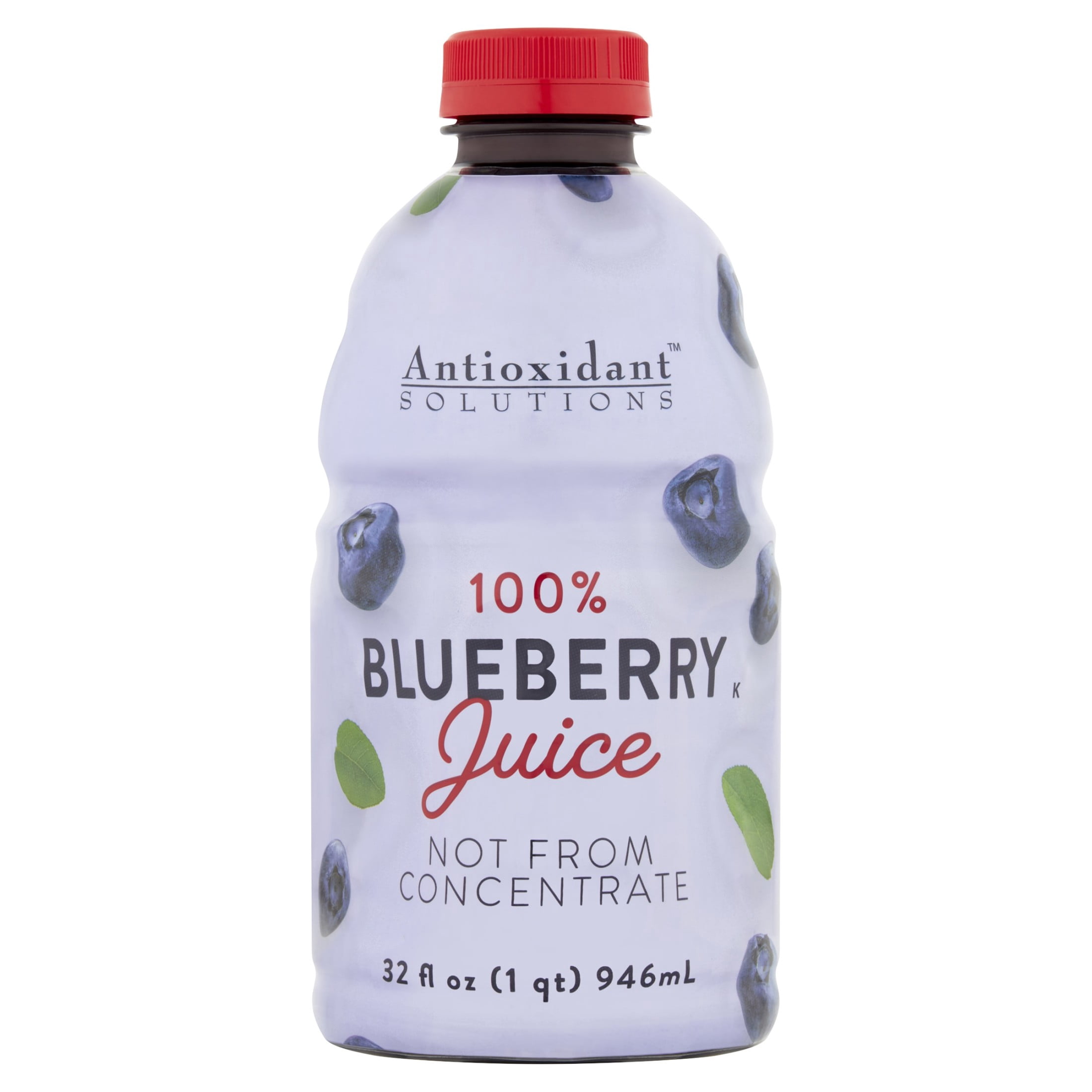 Antioxidant Solutions 100% Blueberry Juice Not from Concentrate, 32 fl oz