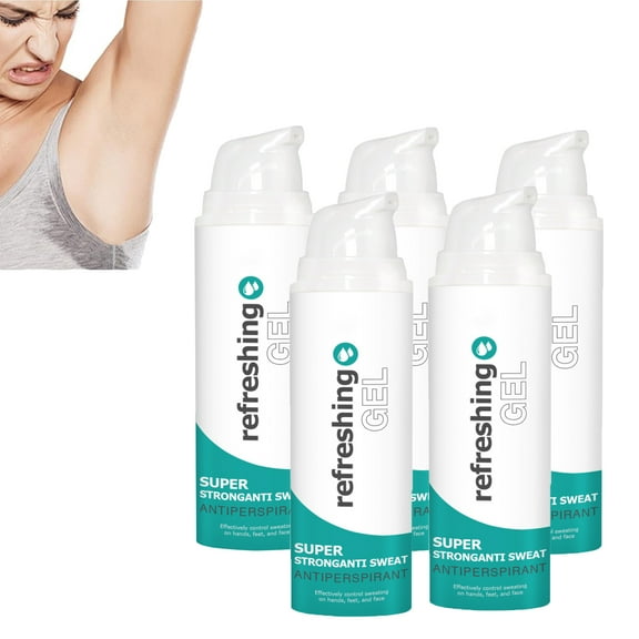Antiperspirant Gel for Sweaty Hands Antiperspirant Gel 50 ml ,Sweat Feet and Sweating on the Face, Antiperspirant Strong Sweating, Against Underarm Odour, Against Strong Sweating,Anti-Sweat Spray,5Pcs