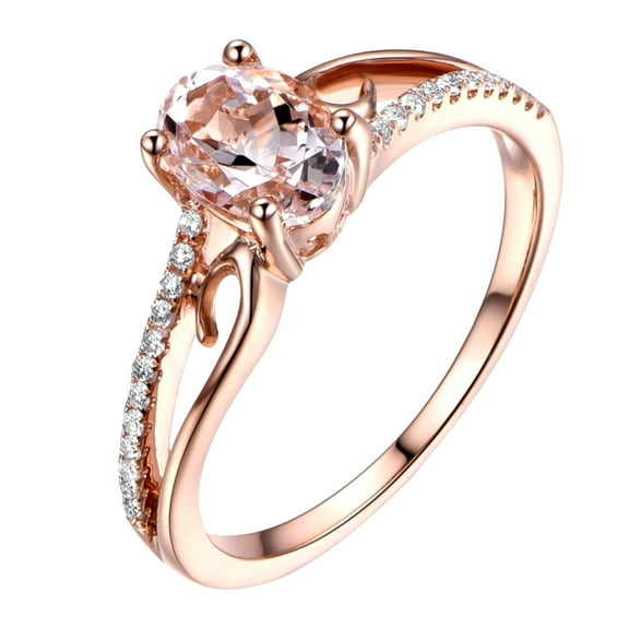 Antique 1.25 Carat Peach Pink Real Morganite and Man made diamond moissanite Engagement Ring with 18k Gold Plating