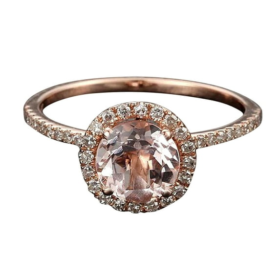 Antique 1.25 carat Real Morganite and Man made diamond moissanite Halo Engagement Ring Sterling Silver with 18k Gold Plating