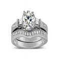 thumbnail image 1 of Antique 1 Carat Round Diamond Wedding Ring Set for Her in White Gold, 1 of 3