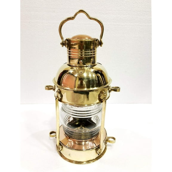 Antique 15 INCHES Brass Lighthouse Lantern Ship LAMP Maritime Nautical Wall Hanging Home Decor