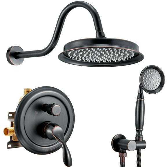 Antique 2 Shower Functions Shower System Combo Wall Mount Rainfall Shower Head with Handheld Shower Spray