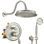 Antique 2 Shower Functions Shower System Combo Wall Mount Rainfall Shower Head with Handheld Shower Spray