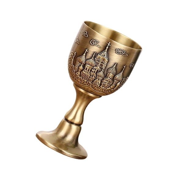 Antique 25ml Small Shot Glass With Carve Castles Pattern Designs Goblet Chalice Cup For Family Parties And Givings