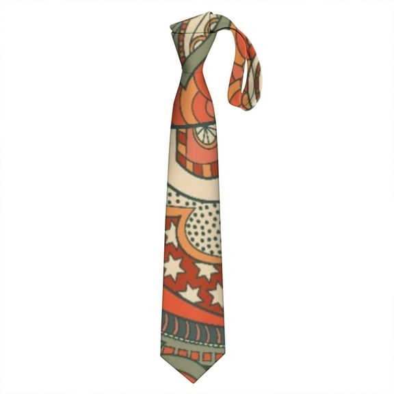 Antique Abstract Men's Formal Tie - Chic Vintage Paisley Design Satin Necktie for Business & Special Occasions, Wrinkle-Resistant & Durable Fabric