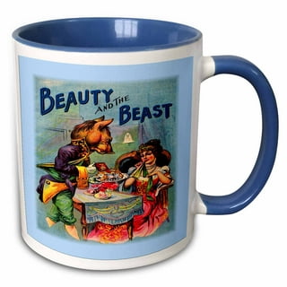 Disney Chip Mug Beauty and the Beast Coffee Mugs with Gold Foil 8 Ounces