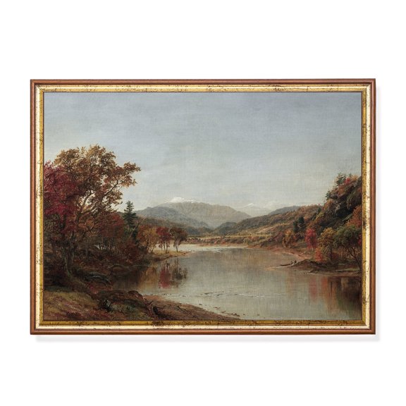 Antique Autumn River Landscape 19th Century Mountain Scene Poster Decor For Living Room Bedroom, Size 12x18 UNFFRAMED F03.1.7l320