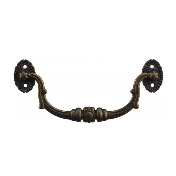 Antique Bail Drawer Handles, 4 Inch Hole Centers, Vintage Drop Cabinet Pulls for Furniture, Dresser, Cupboard, Wardrobe, Kitchen Door