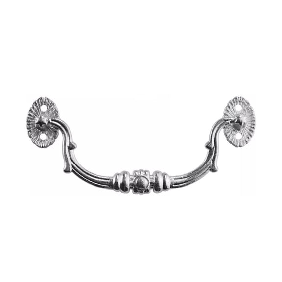 Antique Bail Drawer Handles, 4 Inch Hole Centers, Vintage Drop Cabinet Pulls for Furniture, Dresser, Cupboard, Wardrobe, Kitchen Door