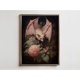 thumbnail image 1 of Antique Bat Print, Vintage Pink Floral Dark Academia Wall Art Home Decor #2649, 12x18 UNFRAMED, 1 of 3