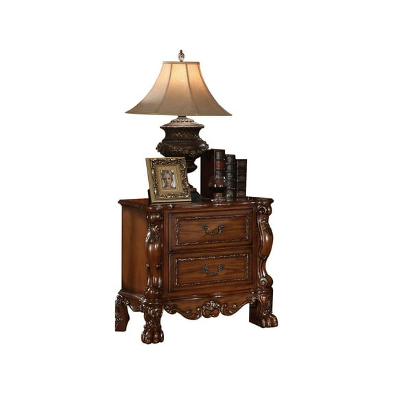 Antique Bedroom Night Stand Storage Drawers Solid Wood Cherry Oak Claw