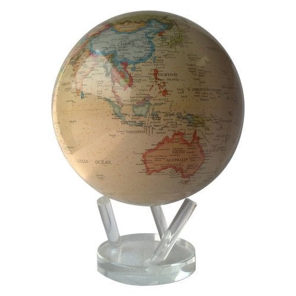 MOVA Self Rotating Globe, Antique Yellow Political Map Prestige (8.5")