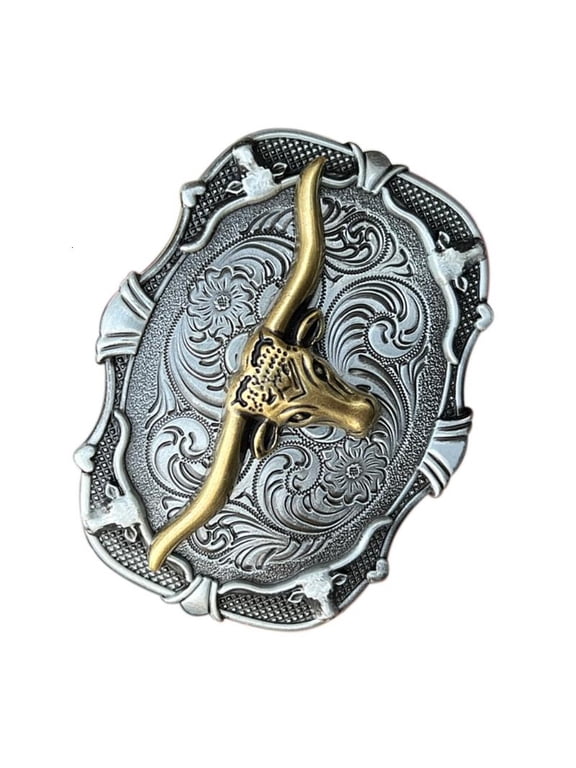 Antique Belt Buckle Replacement Belt Buckle for Men Ornament Gift Belt Buckle Cool Bull Horn Replacement Antique