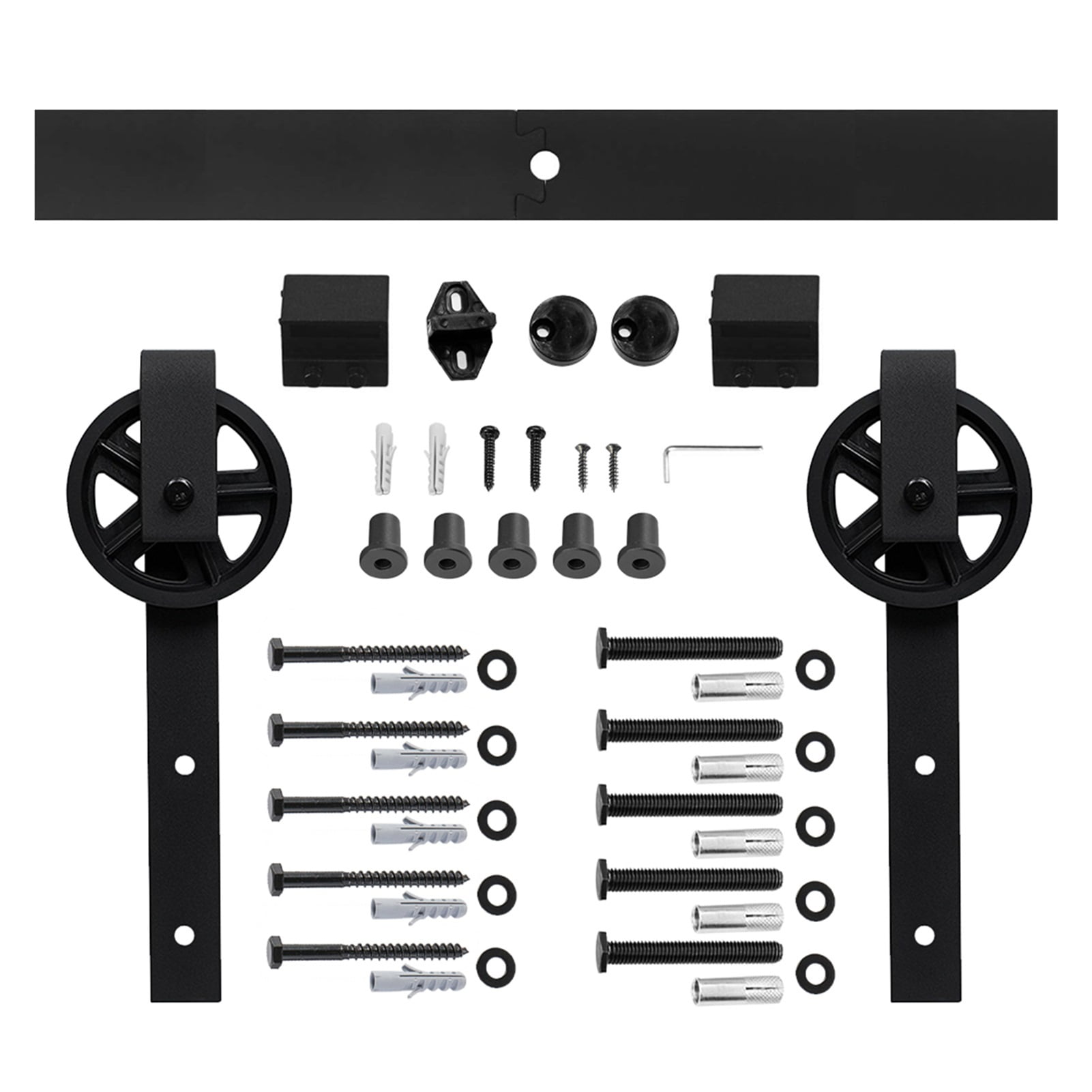 Antique Big Rollers Steel Sliding Barn Wood Door Hardware Kit Closet