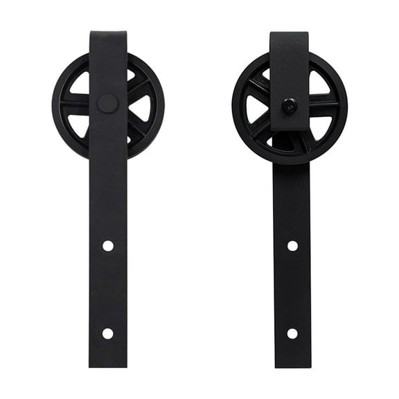 Antique Big Rollers Steel Sliding Barn Wood Door Hardware Kit, Closet Set Roller For Interior Sliding Door(not Include Track) ,Easy to Install
