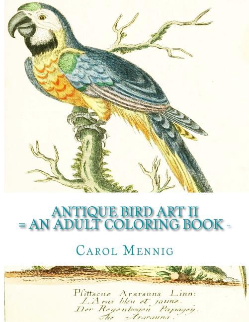 Antique Bird Art II: An Adult Coloring Book, (Paperback)