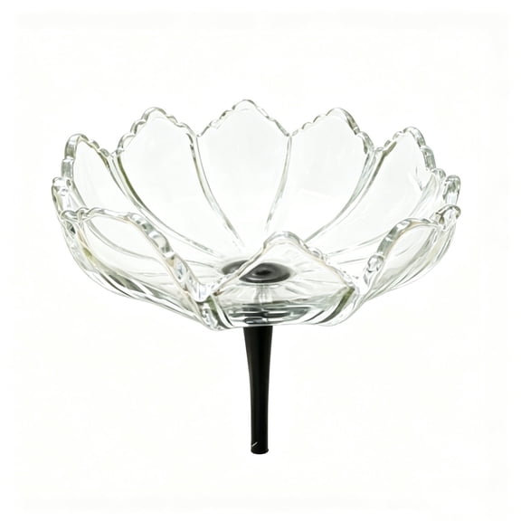 Antique Bird Bath, Small Flower Bird Baths Bowl Resin Birdbaths for the Garden with Outdoor Landscape Dcor Clear