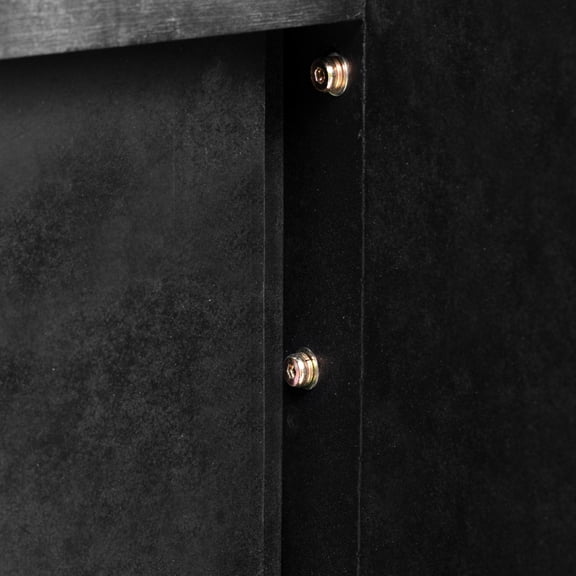 Antique Black Console Table With Fluted Design Elements Retro Spacious Drawer, Style - & Fir Veneer, Functional Item