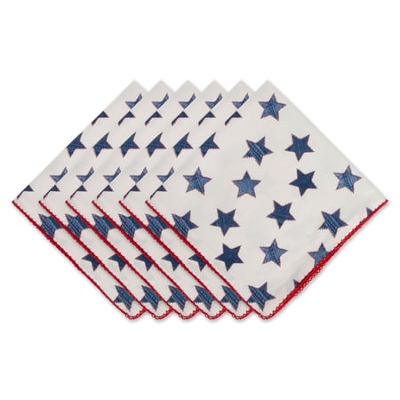 Antique Blue Stars With Embroidered Edge Napkin (Set of 6)