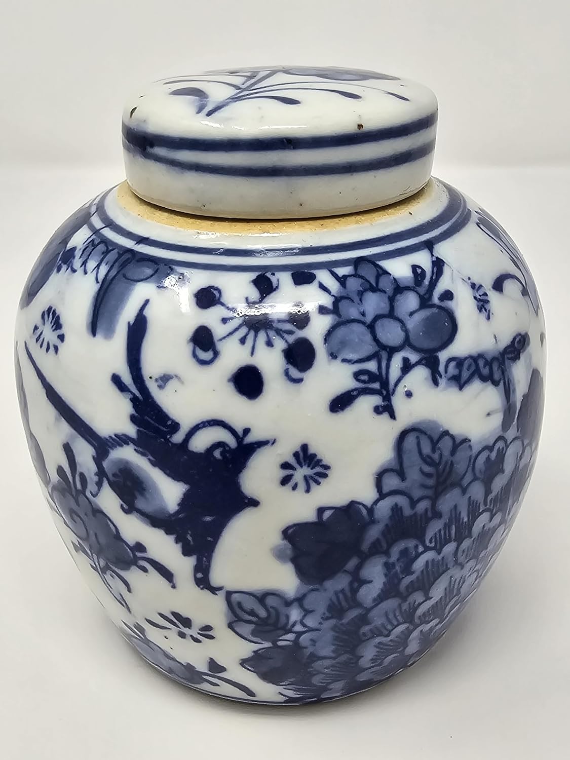 Antique Blue and White Porcelain Ceramic Covered Jar Vase, China Ming ...