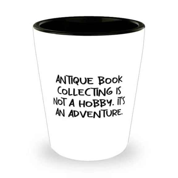 Antique Book Collecting Gifts For Men Women, Antique Book, Unique Antique Book Collecting Shot Glass, Ceramic Cup From Friends, Birthday shot glass gift ideas, Birthday shot glass gift set, Birthday