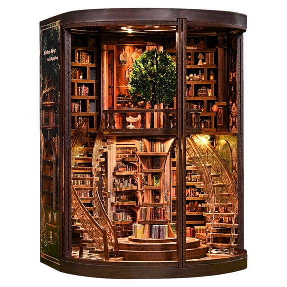 Antique Book Collection Models, 3D Puzzle Toys, Adult Book Nook Sets, Handcrafted DIY Miniature Landscape Cabins, Family Interactive Brain-Teaser Gifts