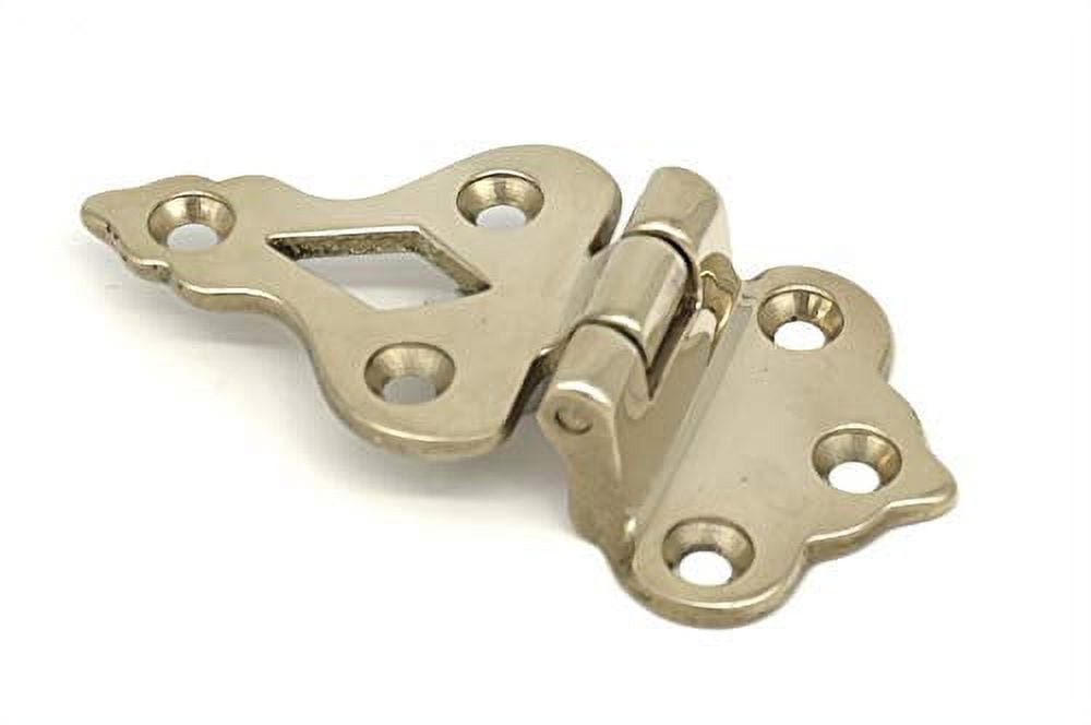 Antique Box Hinge, Brass 3/8" Offset Box Hinge in Non Lacquered Brass