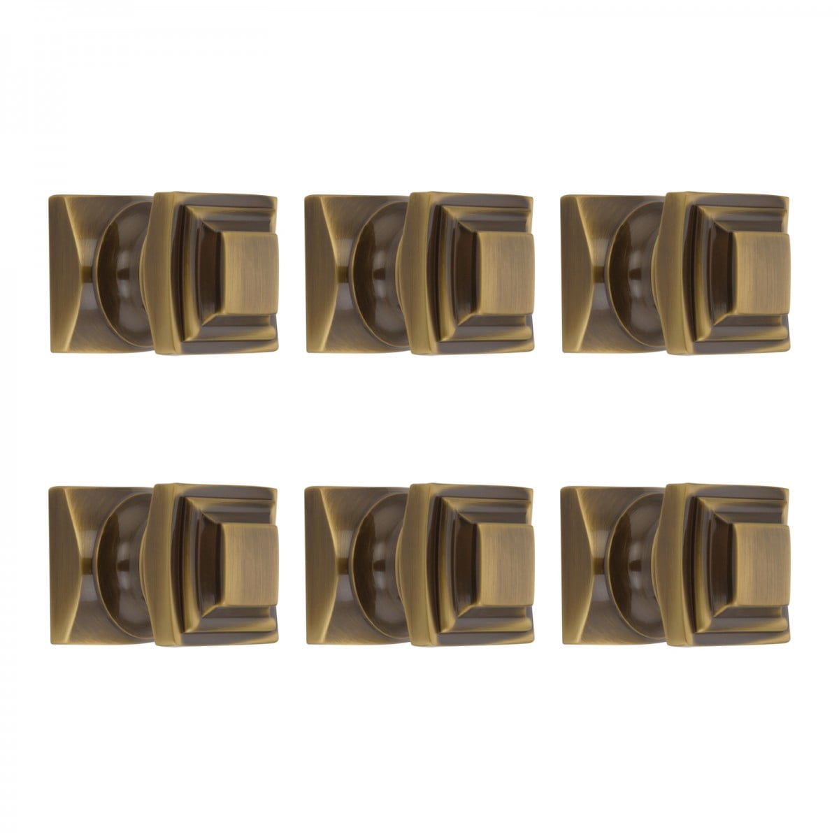 Antique Brass 1.25'' Kitchen Cabinet Doorknob Pull Handles w/Screws Renovators Supply - Set of 6