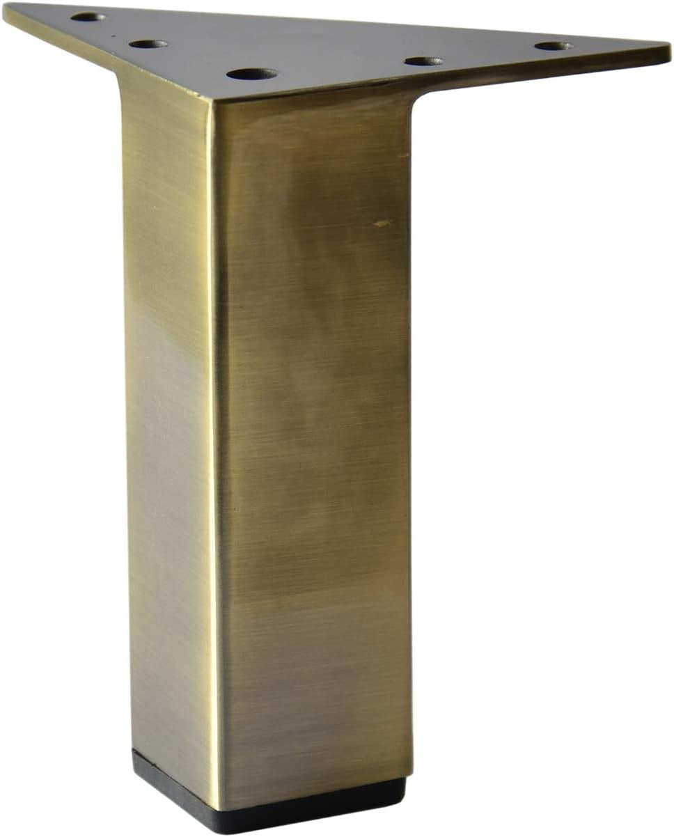 Antique Brass 5 Inch Square Metal Furniture Legs Sofa Couch