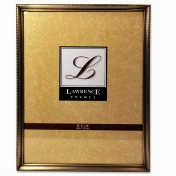 Antique Brass 8x10 Picture Frame - Bead Border Design