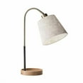 thumbnail image 1 of Antique Brass And Black Metal Desk Lamp With USB Charging Station Wood Base, 1 of 4
