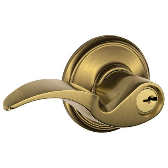Antique Brass Avanti Keyed Entry Lever